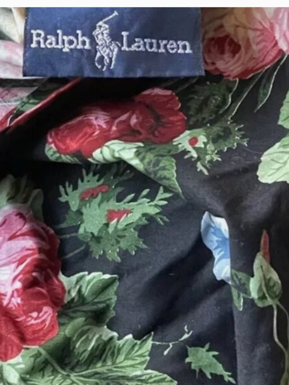 Ralph Lauren Isadora Cossette Queen Pillowcases Country Black Floral Garden - Picture 4 of 6